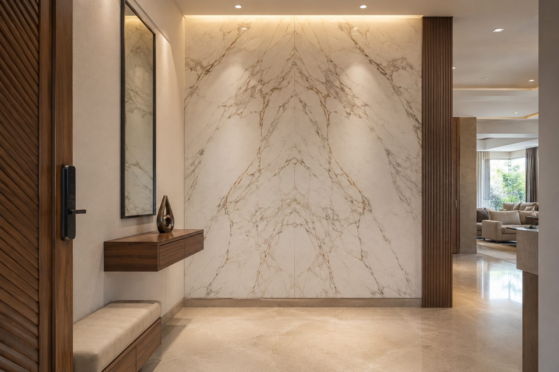 Book-Matched Marble Foyer