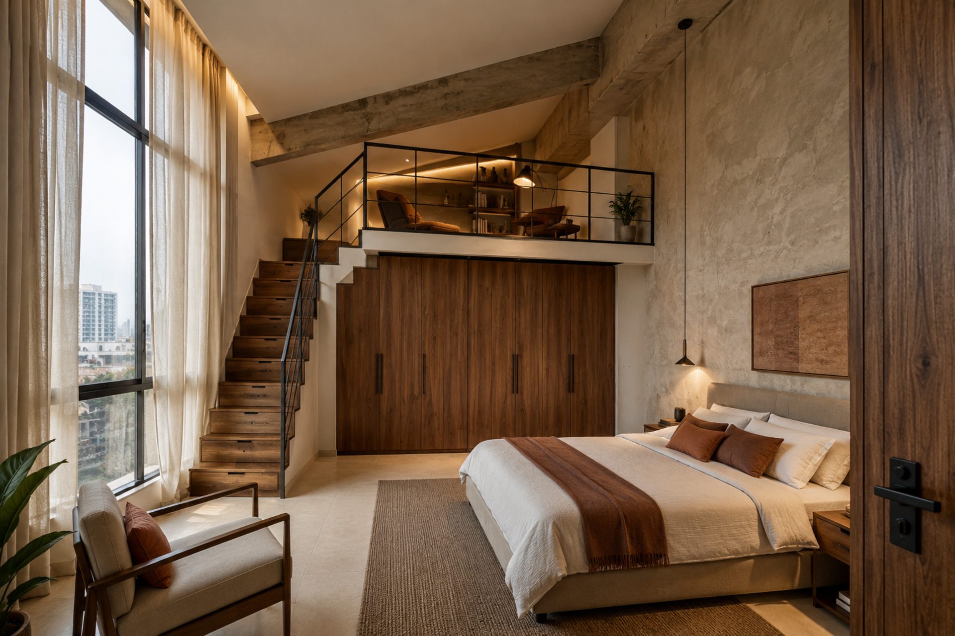 Loft-Style Bedroom Retreat