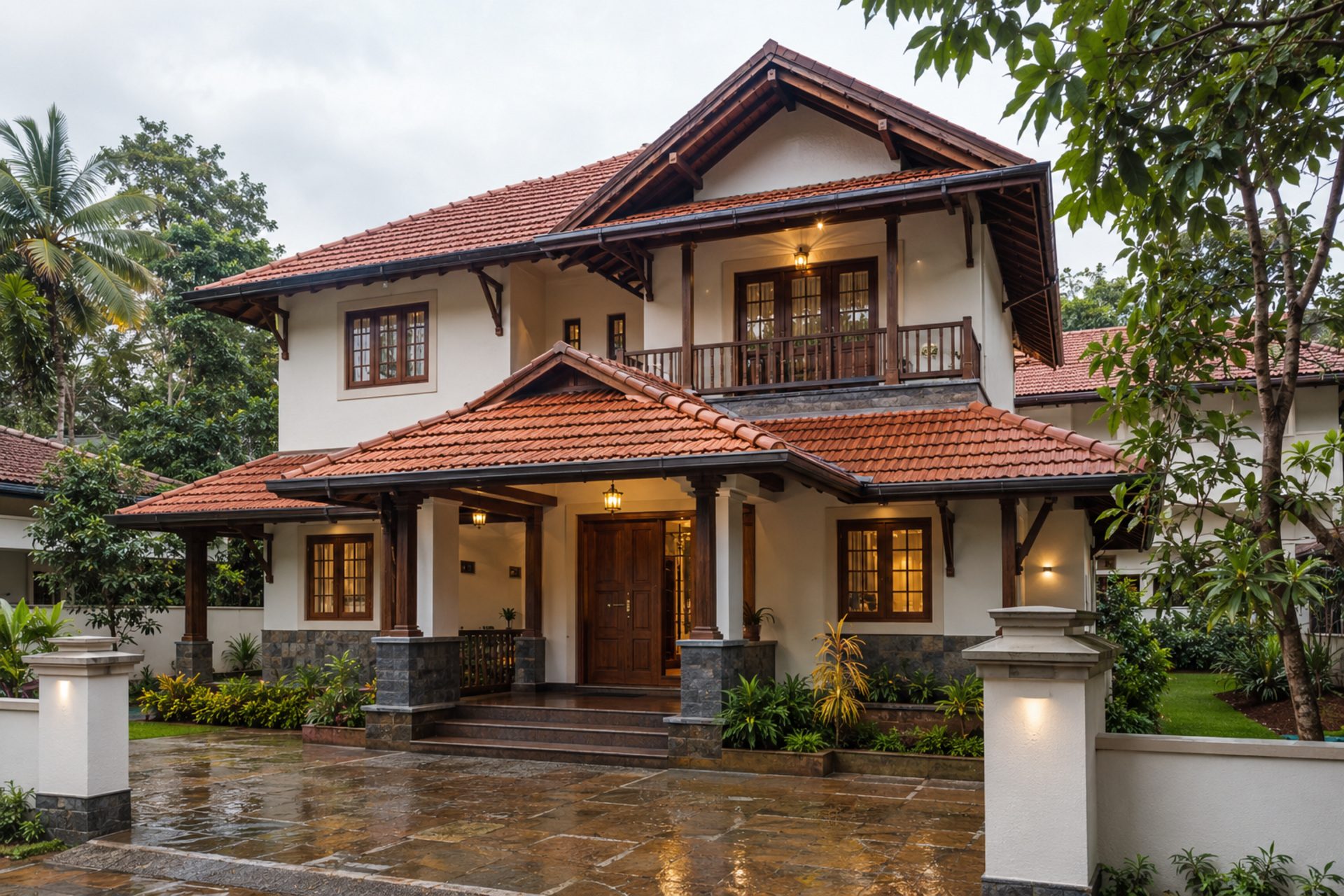 Traditional Sloped-Roof Elevation